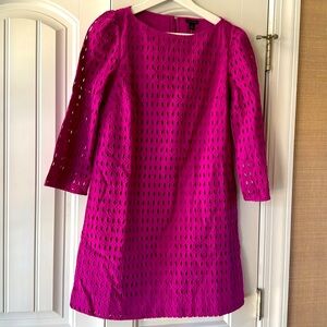 NWT Ann Taylor Vibrant Magenta Long Sleeve Dress XS